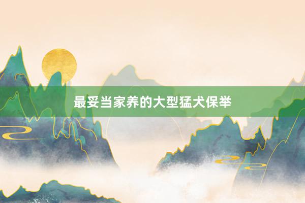 最妥当家养的大型猛犬保举